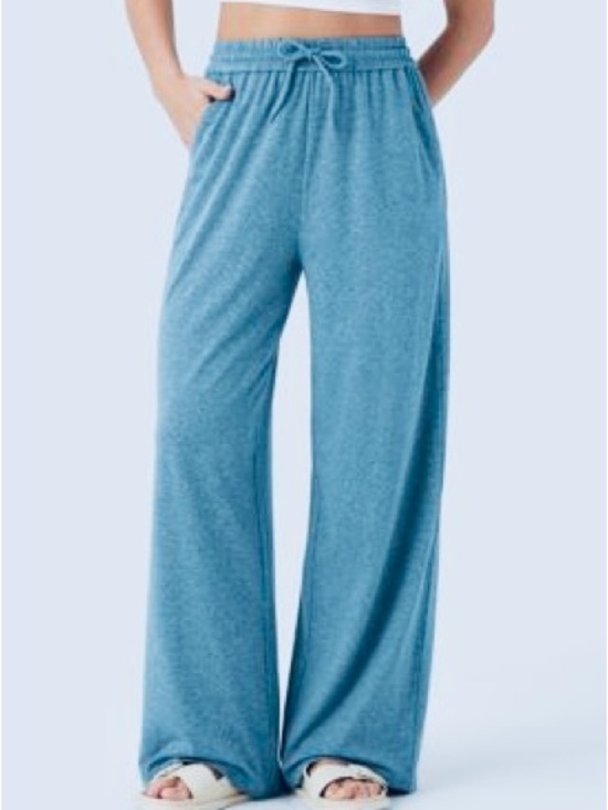 HALARA Pants - Sold on live bundle NWT Halara Wide Leg Drawstring pockets  Lounge Pants Blue XL